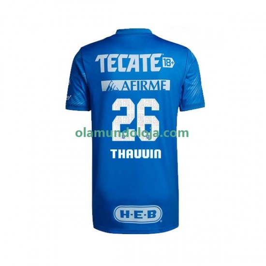 Camisola Tigres UANL Florian Thauvin 26 Homem Equipamento Segundo 2022-2023 Manga Curta